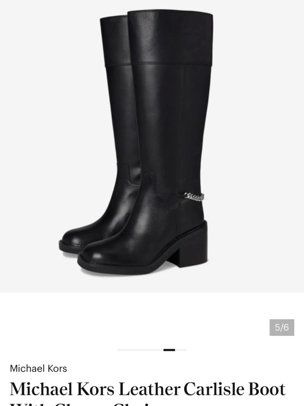 Michael Kors Black Over the Knee Boots with Chain Detail